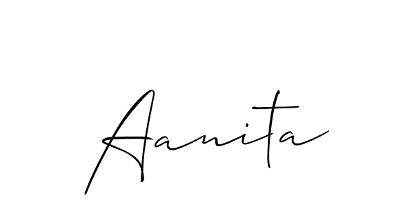 Use a signature maker to create a handwritten signature online. With this signature software, you can design (Allison_Script) your own signature for name Aanita. Aanita signature style 2 images and pictures png