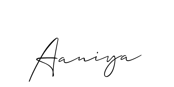 Allison_Script is a professional signature style that is perfect for those who want to add a touch of class to their signature. It is also a great choice for those who want to make their signature more unique. Get Aaniya name to fancy signature for free. Aaniya signature style 2 images and pictures png