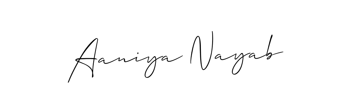 Here are the top 10 professional signature styles for the name Aaniya Nayab. These are the best autograph styles you can use for your name. Aaniya Nayab signature style 2 images and pictures png