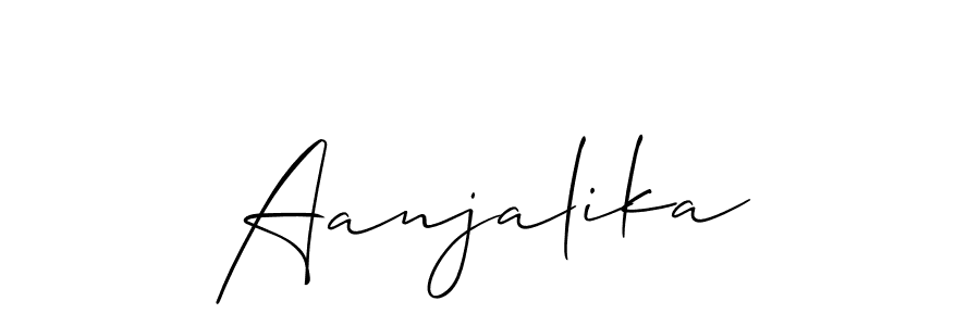 Allison_Script is a professional signature style that is perfect for those who want to add a touch of class to their signature. It is also a great choice for those who want to make their signature more unique. Get Aanjalika name to fancy signature for free. Aanjalika signature style 2 images and pictures png