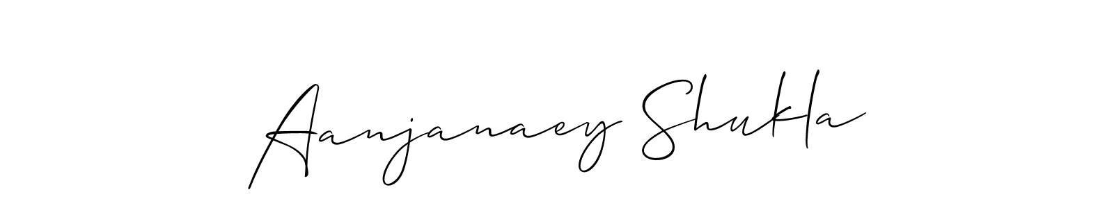 Also You can easily find your signature by using the search form. We will create Aanjanaey Shukla name handwritten signature images for you free of cost using Allison_Script sign style. Aanjanaey Shukla signature style 2 images and pictures png
