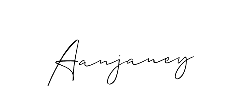 The best way (Allison_Script) to make a short signature is to pick only two or three words in your name. The name Aanjaney include a total of six letters. For converting this name. Aanjaney signature style 2 images and pictures png