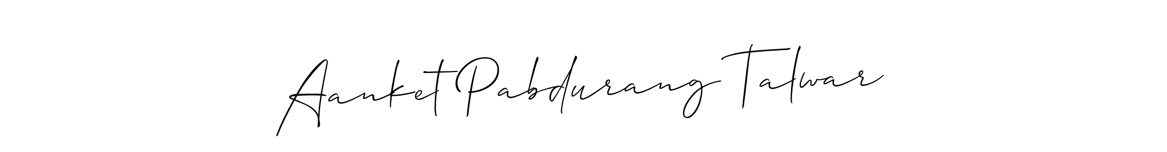 Create a beautiful signature design for name Aanket Pabdurang Talwar. With this signature (Allison_Script) fonts, you can make a handwritten signature for free. Aanket Pabdurang Talwar signature style 2 images and pictures png