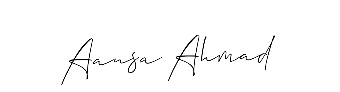 How to make Aansa Ahmad signature? Allison_Script is a professional autograph style. Create handwritten signature for Aansa Ahmad name. Aansa Ahmad signature style 2 images and pictures png