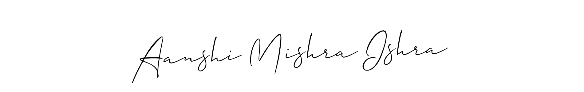 Similarly Allison_Script is the best handwritten signature design. Signature creator online .You can use it as an online autograph creator for name Aanshi Mishra Ishra. Aanshi Mishra Ishra signature style 2 images and pictures png