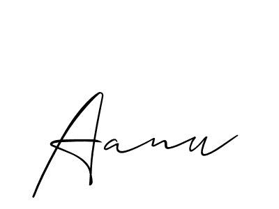 Make a beautiful signature design for name Aanu. With this signature (Allison_Script) style, you can create a handwritten signature for free. Aanu signature style 2 images and pictures png