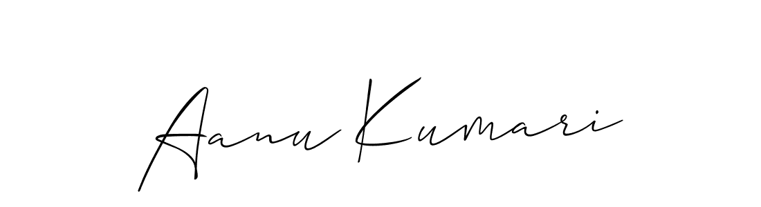 How to make Aanu Kumari name signature. Use Allison_Script style for creating short signs online. This is the latest handwritten sign. Aanu Kumari signature style 2 images and pictures png