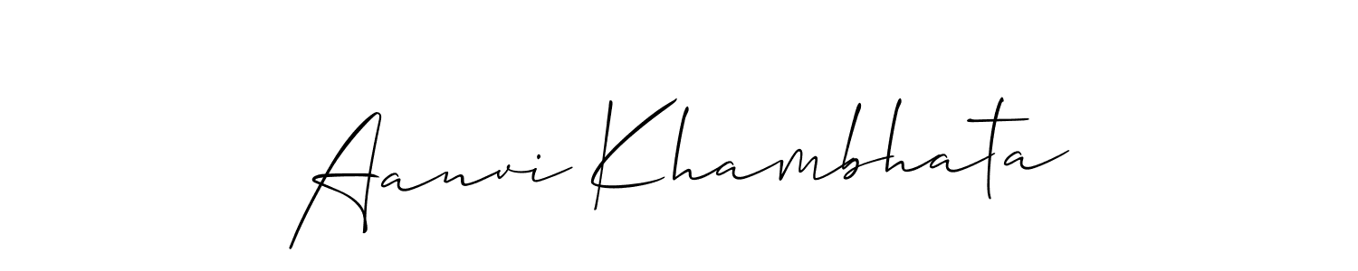 Similarly Allison_Script is the best handwritten signature design. Signature creator online .You can use it as an online autograph creator for name Aanvi Khambhata. Aanvi Khambhata signature style 2 images and pictures png