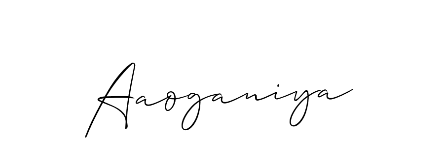 How to make Aaoganiya name signature. Use Allison_Script style for creating short signs online. This is the latest handwritten sign. Aaoganiya signature style 2 images and pictures png