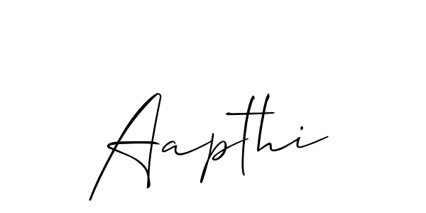 How to make Aapthi name signature. Use Allison_Script style for creating short signs online. This is the latest handwritten sign. Aapthi signature style 2 images and pictures png