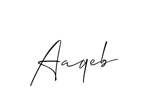 Also we have Aaqeb name is the best signature style. Create professional handwritten signature collection using Allison_Script autograph style. Aaqeb signature style 2 images and pictures png