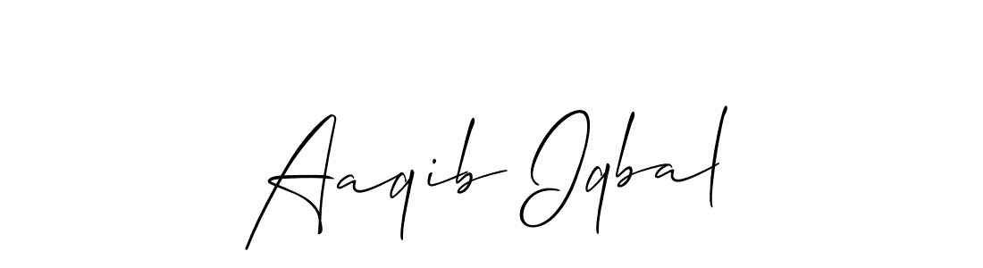 Also we have Aaqib Iqbal name is the best signature style. Create professional handwritten signature collection using Allison_Script autograph style. Aaqib Iqbal signature style 2 images and pictures png