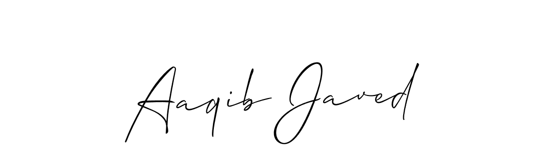 Allison_Script is a professional signature style that is perfect for those who want to add a touch of class to their signature. It is also a great choice for those who want to make their signature more unique. Get Aaqib Javed name to fancy signature for free. Aaqib Javed signature style 2 images and pictures png