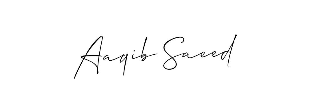 It looks lik you need a new signature style for name Aaqib Saeed. Design unique handwritten (Allison_Script) signature with our free signature maker in just a few clicks. Aaqib Saeed signature style 2 images and pictures png