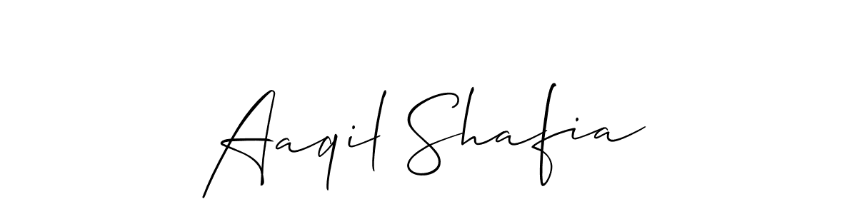 Aaqil Shafia stylish signature style. Best Handwritten Sign (Allison_Script) for my name. Handwritten Signature Collection Ideas for my name Aaqil Shafia. Aaqil Shafia signature style 2 images and pictures png