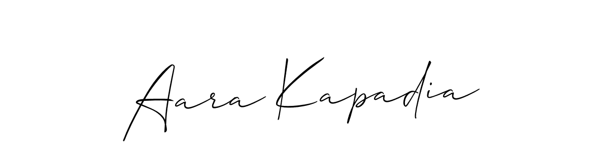 Aara Kapadia stylish signature style. Best Handwritten Sign (Allison_Script) for my name. Handwritten Signature Collection Ideas for my name Aara Kapadia. Aara Kapadia signature style 2 images and pictures png