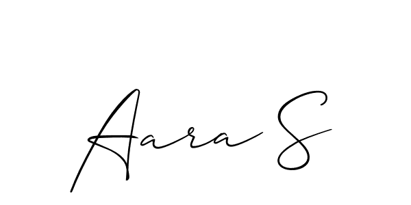 Make a beautiful signature design for name Aara S. With this signature (Allison_Script) style, you can create a handwritten signature for free. Aara S signature style 2 images and pictures png