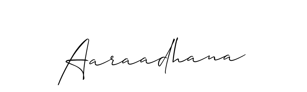It looks lik you need a new signature style for name Aaraadhana. Design unique handwritten (Allison_Script) signature with our free signature maker in just a few clicks. Aaraadhana signature style 2 images and pictures png