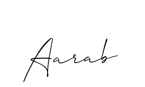 Aarab stylish signature style. Best Handwritten Sign (Allison_Script) for my name. Handwritten Signature Collection Ideas for my name Aarab. Aarab signature style 2 images and pictures png