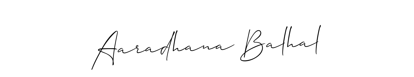 Design your own signature with our free online signature maker. With this signature software, you can create a handwritten (Allison_Script) signature for name Aaradhana Balhal. Aaradhana Balhal signature style 2 images and pictures png