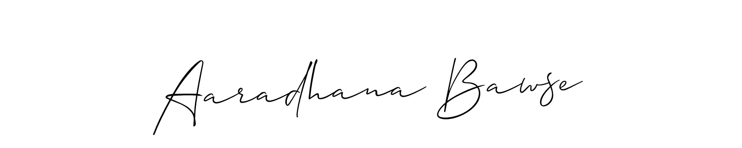 How to make Aaradhana Bawse name signature. Use Allison_Script style for creating short signs online. This is the latest handwritten sign. Aaradhana Bawse signature style 2 images and pictures png