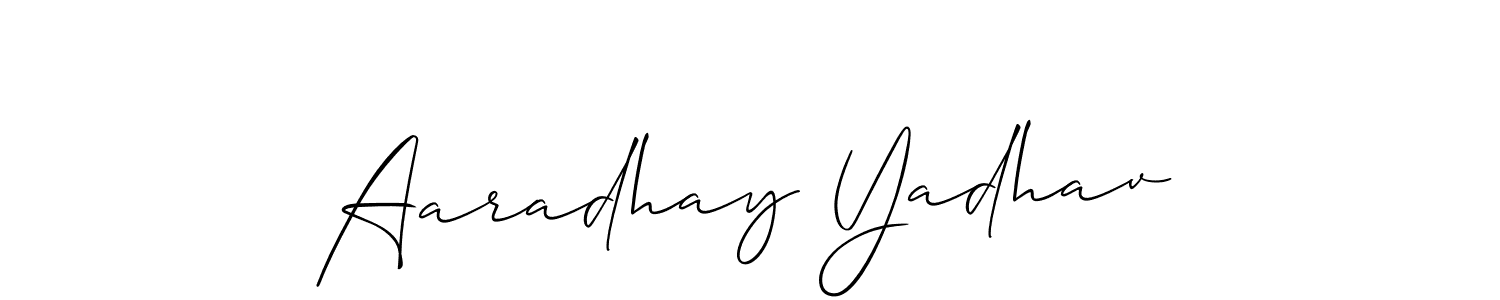 You can use this online signature creator to create a handwritten signature for the name Aaradhay Yadhav. This is the best online autograph maker. Aaradhay Yadhav signature style 2 images and pictures png