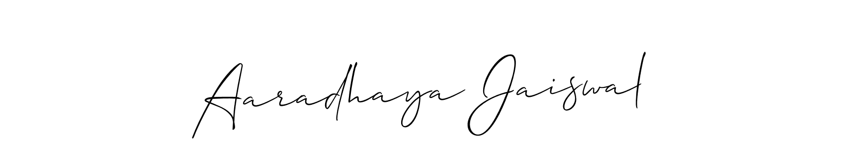 How to make Aaradhaya Jaiswal signature? Allison_Script is a professional autograph style. Create handwritten signature for Aaradhaya Jaiswal name. Aaradhaya Jaiswal signature style 2 images and pictures png