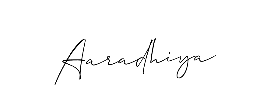 How to make Aaradhiya signature? Allison_Script is a professional autograph style. Create handwritten signature for Aaradhiya name. Aaradhiya signature style 2 images and pictures png