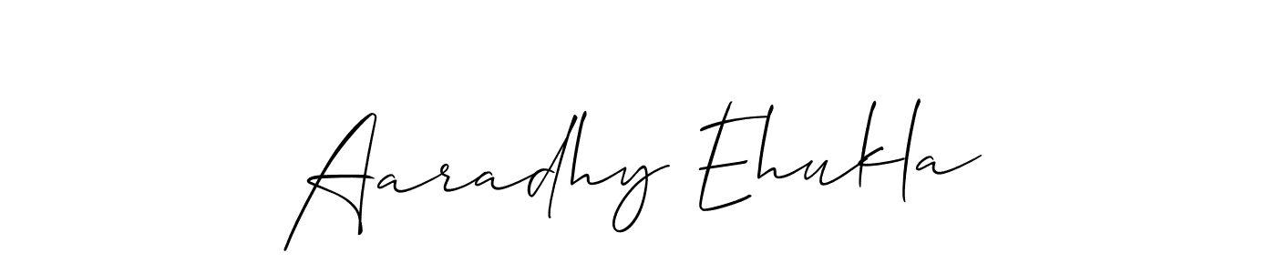 Also we have Aaradhy Ehukla name is the best signature style. Create professional handwritten signature collection using Allison_Script autograph style. Aaradhy Ehukla signature style 2 images and pictures png