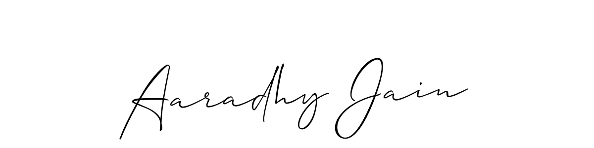 Design your own signature with our free online signature maker. With this signature software, you can create a handwritten (Allison_Script) signature for name Aaradhy Jain. Aaradhy Jain signature style 2 images and pictures png