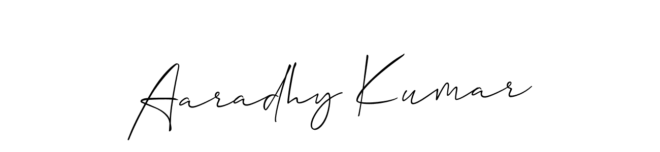 It looks lik you need a new signature style for name Aaradhy Kumar. Design unique handwritten (Allison_Script) signature with our free signature maker in just a few clicks. Aaradhy Kumar signature style 2 images and pictures png