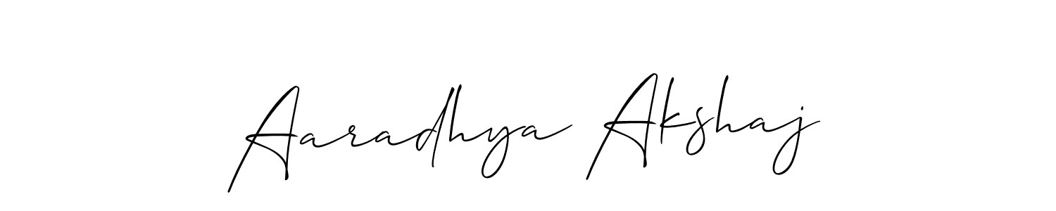 Make a beautiful signature design for name Aaradhya Akshaj. With this signature (Allison_Script) style, you can create a handwritten signature for free. Aaradhya Akshaj signature style 2 images and pictures png