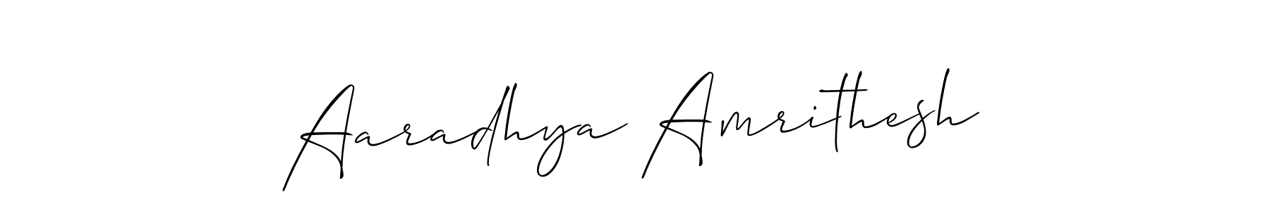How to make Aaradhya Amrithesh signature? Allison_Script is a professional autograph style. Create handwritten signature for Aaradhya Amrithesh name. Aaradhya Amrithesh signature style 2 images and pictures png