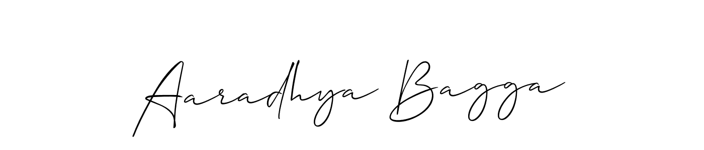 Design your own signature with our free online signature maker. With this signature software, you can create a handwritten (Allison_Script) signature for name Aaradhya Bagga. Aaradhya Bagga signature style 2 images and pictures png