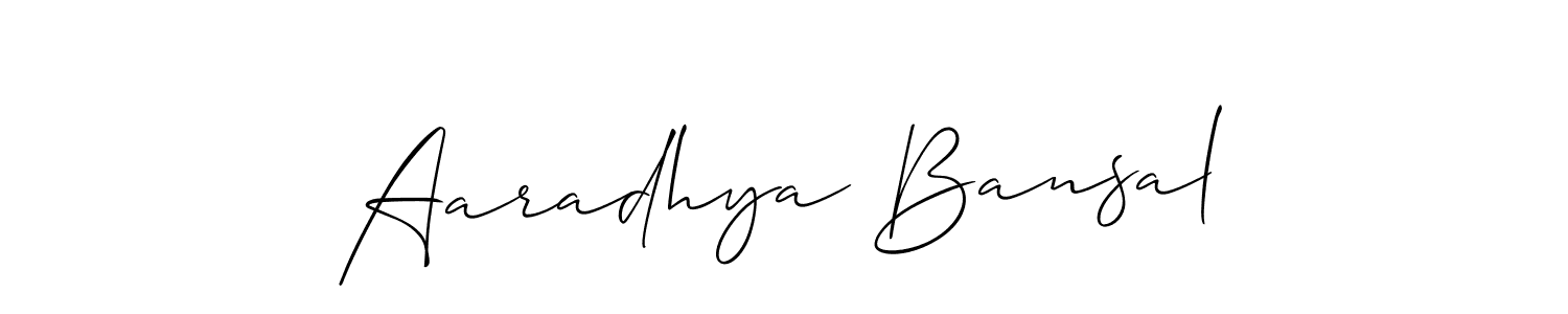 Aaradhya Bansal stylish signature style. Best Handwritten Sign (Allison_Script) for my name. Handwritten Signature Collection Ideas for my name Aaradhya Bansal. Aaradhya Bansal signature style 2 images and pictures png