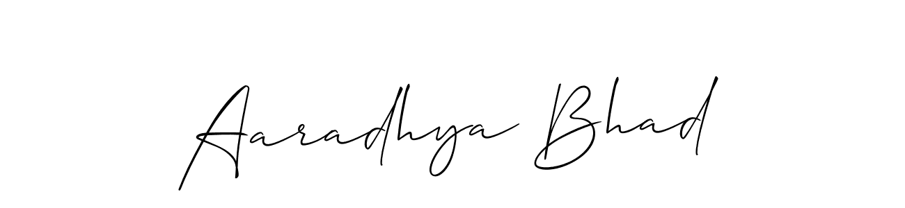 Similarly Allison_Script is the best handwritten signature design. Signature creator online .You can use it as an online autograph creator for name Aaradhya Bhad. Aaradhya Bhad signature style 2 images and pictures png