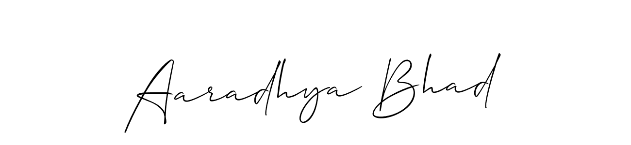 You should practise on your own different ways (Allison_Script) to write your name (Aaradhya Bhad) in signature. don't let someone else do it for you. Aaradhya Bhad signature style 2 images and pictures png