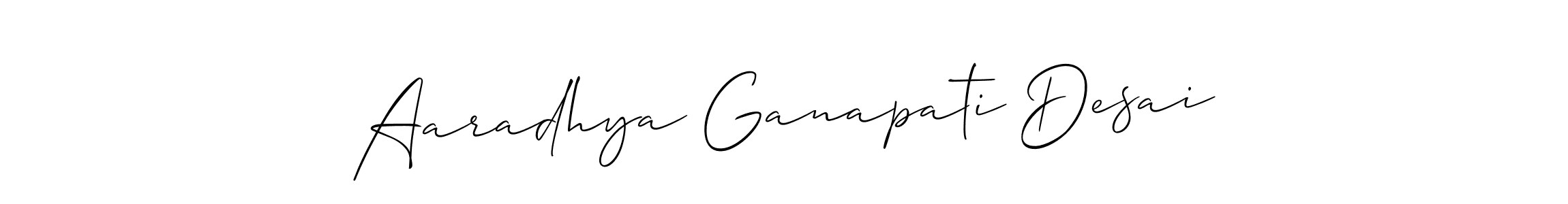 Create a beautiful signature design for name Aaradhya Ganapati Desai. With this signature (Allison_Script) fonts, you can make a handwritten signature for free. Aaradhya Ganapati Desai signature style 2 images and pictures png
