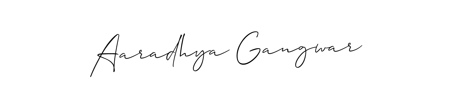 You should practise on your own different ways (Allison_Script) to write your name (Aaradhya Gangwar) in signature. don't let someone else do it for you. Aaradhya Gangwar signature style 2 images and pictures png