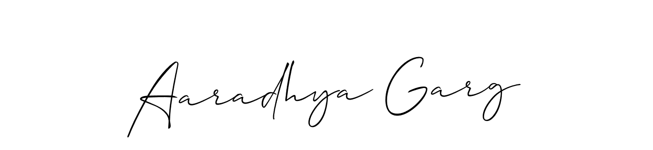 Create a beautiful signature design for name Aaradhya Garg. With this signature (Allison_Script) fonts, you can make a handwritten signature for free. Aaradhya Garg signature style 2 images and pictures png