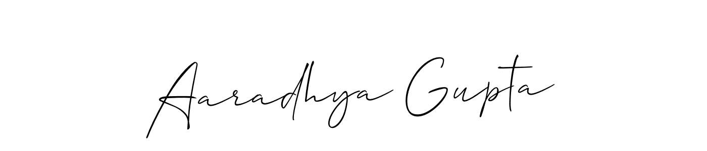 Design your own signature with our free online signature maker. With this signature software, you can create a handwritten (Allison_Script) signature for name Aaradhya Gupta. Aaradhya Gupta signature style 2 images and pictures png