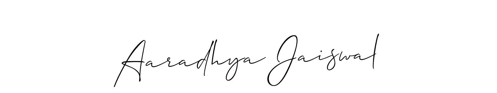 You should practise on your own different ways (Allison_Script) to write your name (Aaradhya Jaiswal) in signature. don't let someone else do it for you. Aaradhya Jaiswal signature style 2 images and pictures png