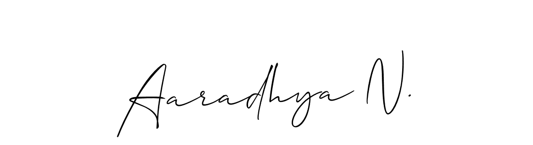 Use a signature maker to create a handwritten signature online. With this signature software, you can design (Allison_Script) your own signature for name Aaradhya N.. Aaradhya N. signature style 2 images and pictures png