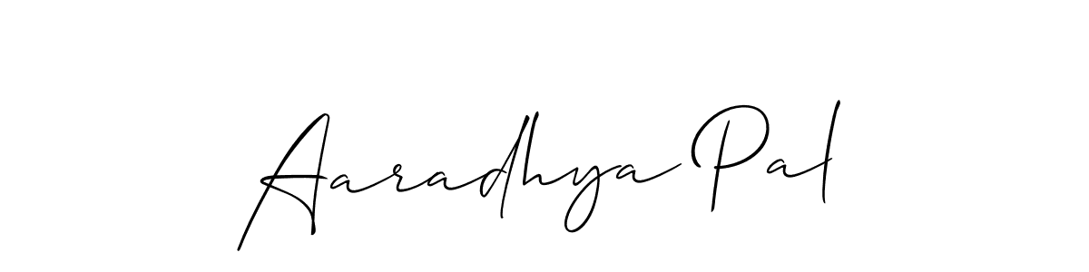 How to make Aaradhya Pal signature? Allison_Script is a professional autograph style. Create handwritten signature for Aaradhya Pal name. Aaradhya Pal signature style 2 images and pictures png