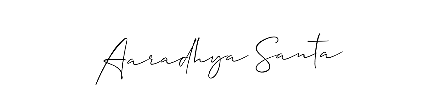 Aaradhya Santa stylish signature style. Best Handwritten Sign (Allison_Script) for my name. Handwritten Signature Collection Ideas for my name Aaradhya Santa. Aaradhya Santa signature style 2 images and pictures png
