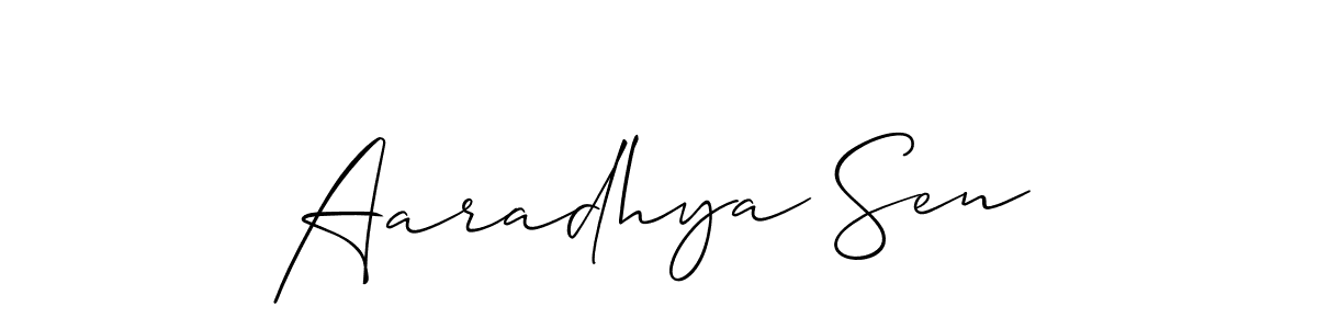 Create a beautiful signature design for name Aaradhya Sen. With this signature (Allison_Script) fonts, you can make a handwritten signature for free. Aaradhya Sen signature style 2 images and pictures png