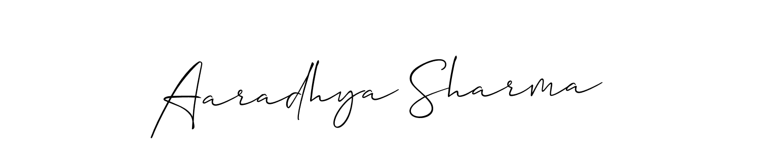 Design your own signature with our free online signature maker. With this signature software, you can create a handwritten (Allison_Script) signature for name Aaradhya Sharma. Aaradhya Sharma signature style 2 images and pictures png