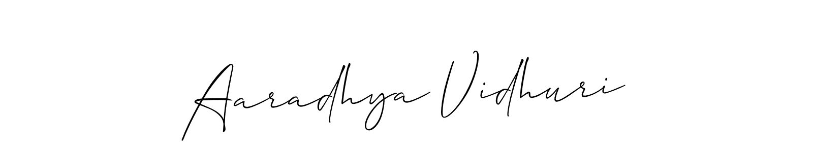 Make a beautiful signature design for name Aaradhya Vidhuri. Use this online signature maker to create a handwritten signature for free. Aaradhya Vidhuri signature style 2 images and pictures png