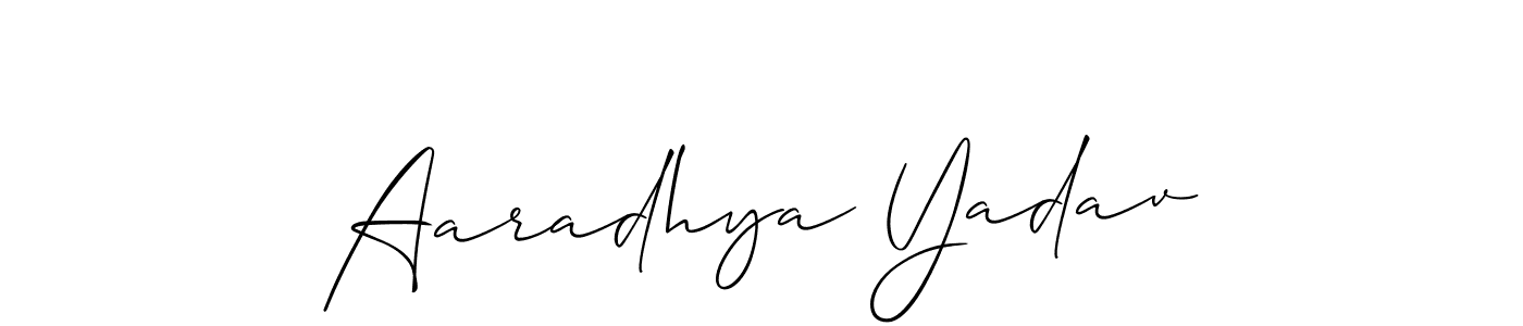 It looks lik you need a new signature style for name Aaradhya Yadav. Design unique handwritten (Allison_Script) signature with our free signature maker in just a few clicks. Aaradhya Yadav signature style 2 images and pictures png