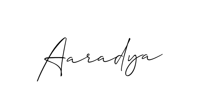 Create a beautiful signature design for name Aaradya. With this signature (Allison_Script) fonts, you can make a handwritten signature for free. Aaradya signature style 2 images and pictures png